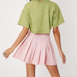 Nasty Gal Pink Pleated High Waisted Skirt